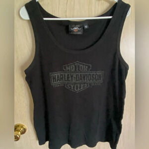 Harley Davidson Classic Black I’m Black Logo Ribbed Tank Top Plus 2X